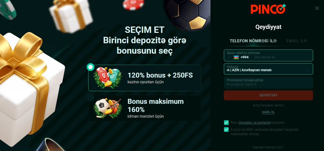 Pinco Casino giriş və qeydiyyat — yeni istifadəçilər üçün sürətli başlanğıc
